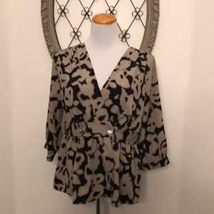 Covington Black and Brown Blouse